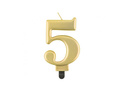 Lumânare auriu metalic număr - 5 - cinci