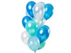 Set de baloane metalice albastru azur - 30 cm - 15 buc.