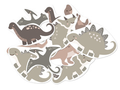 Decorațiuni cu două fețe Dinozauri - 12 buc.