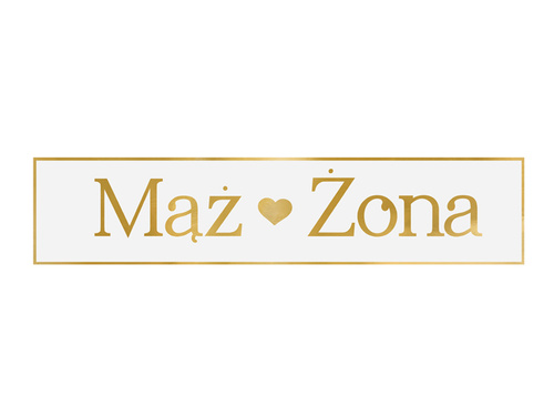 Plăcuță de înmatriculare din carton albă Husband & Wife - 59 x 11,5 cm - 1 buc.