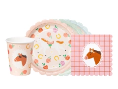 Set aniversar de hârtie cu cai - 36 buc.