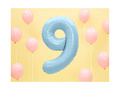 Balon din folie numărul 9 albastru - 86 cm - 1 buc.
