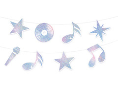 Ghirlandă Disco argintie - 1 buc.