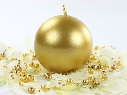 Lumânare "Ball" auriu metalic - 1 buc.