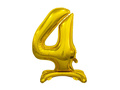 Balon din folie în picioare numărul 4 auriu - 74 cm