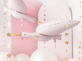 Balon din folie roz deschis cu barză - 100 x 43 cm - 1 buc.