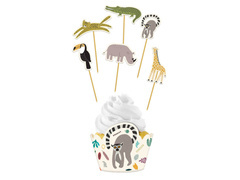 Set decorațiuni pentru cupcakes Zoo - 12 buc.