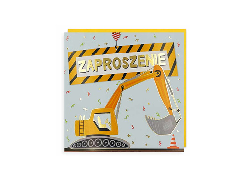 Invitații aniversare Excavator - 5 buc.