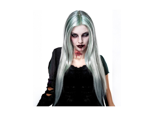Peruca lunga gri zombie