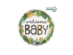 Welcome Baby balon rotund din folie pentru baby shower - 14" - 1 buc.