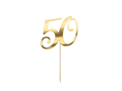 Gold fifties cake topper - 20.5 cm - 1 buc.