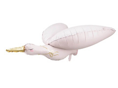 Balon din folie roz deschis cu barză - 100 x 43 cm - 1 buc.