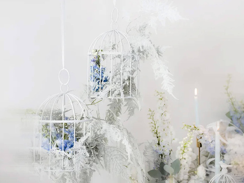 Cușcă decorativă albă - 24 cm - 1 buc.