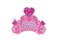 Fericit ziua de naștere Tiara formă balon de folie - 31" - 1 buc.