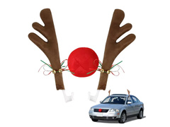 Decorațiuni auto Coarne și nas de ren maro - 1 set.