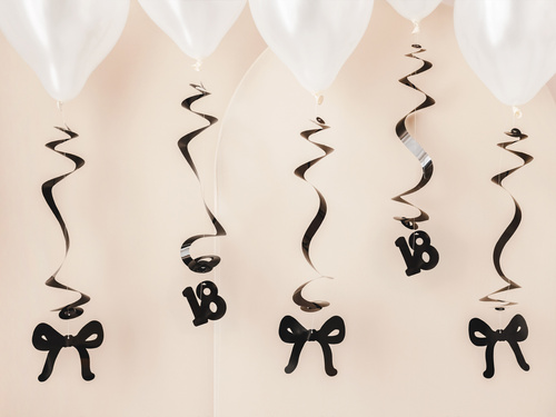 Vârtejuri de decor agățat pentru arcurile petrecerii de 18 ani - 5 buc.