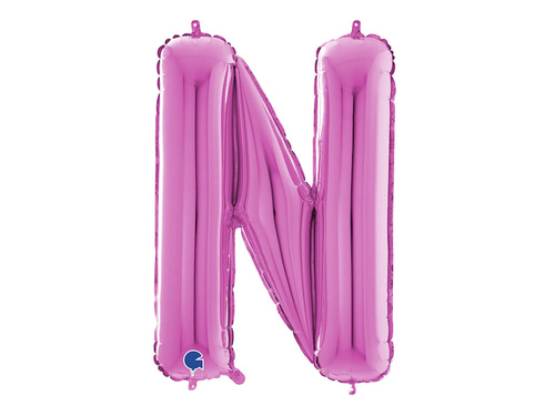 Fucsia litera N balon de folie - 66 cm - 1 buc.