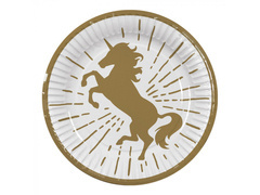 Farfurii aniversare unicorn - 23 cm - 10 buc.