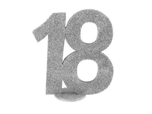 Decor de masă argintiu pentru petrecerea de 18 ani - 1 buc.