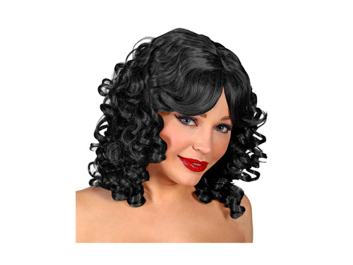 Veronica peruca neagră creț