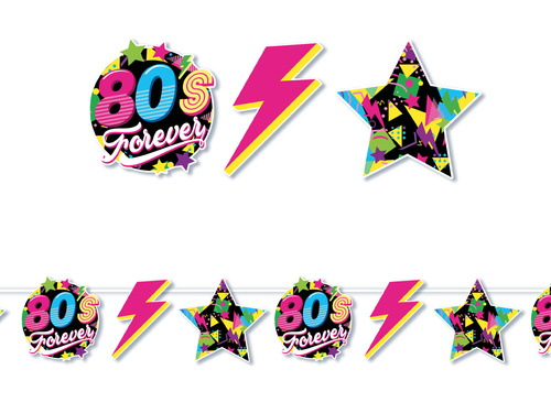 80's Forever ghirlandă de hârtie - 300 cm - 1 buc.