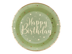 Farfurii de măsline Happy Birthday - 22,5 cm - 10 buc.