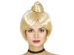 Peruca blonda cu coc - 1 buc.