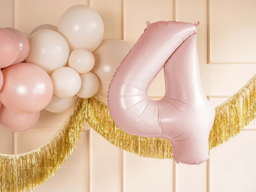 Balon folie roz deschis numărul 4 - 72 cm - 1 buc.