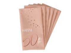 Happy 50th birthday șervețele roz - 33 cm - 10 buc.