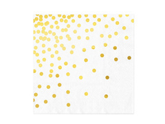 Șervețele albe cu puncte aurii - 33 cm - 10 buc.
