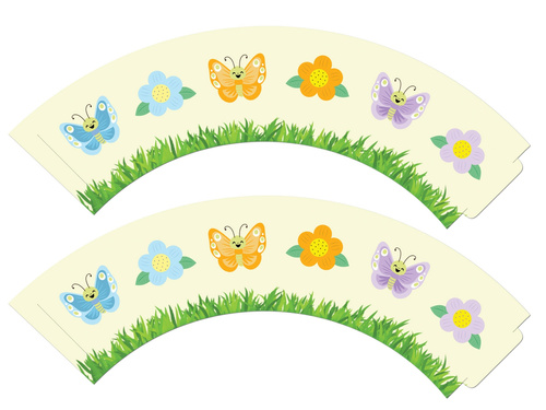 Presă de primăvară Flori și fluturi 6 buc.