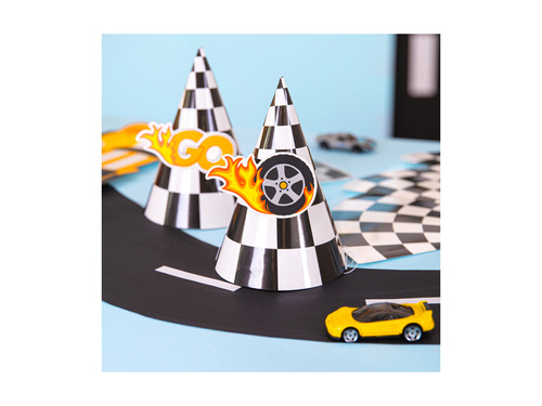 Pălării aniversare Racers - 16x10 cm - 6 buc.