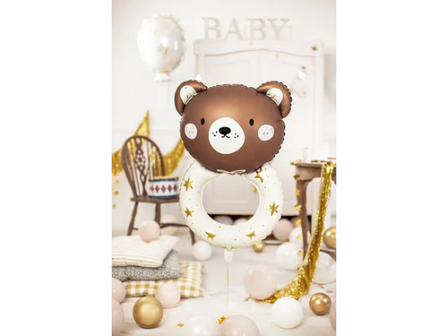 Balon de folie cu ursuleț de pluș Rattle - 45 x 67 cm - 1 buc.