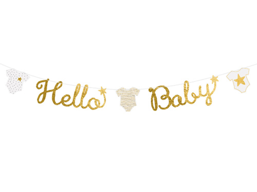 Banner Hello Baby pentru Baby Shower - 160 cm - 1 buc.