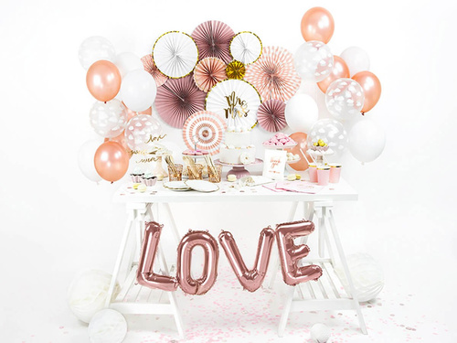Balon din folie roz auriu LOVE 140 x 35cm