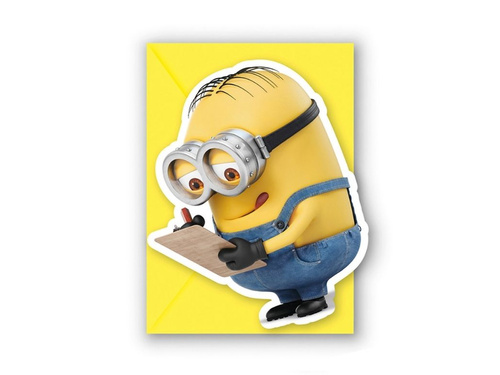 Invitații aniversare Minion - 11 cm x 9 cm - 6 buc.