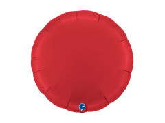 Balon rotund din folie satinată roșu rubin - 30" - 1 buc.