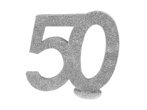 Argint 50th decor de masă - 1 buc.