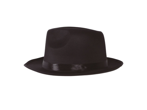 Pălărie de gangster neagră cu bordură - 1 buc.