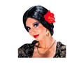 Carmen peruca neagră cu floare