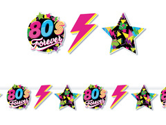 80's Forever ghirlandă de hârtie - 300 cm - 1 buc.