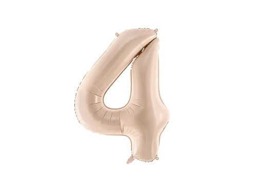 Balon din folie numărul 4 bej închis - 72 cm - 1 buc.