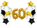 Set de baloane pentru a 60-a aniversare auriu și negru - 21 buc.