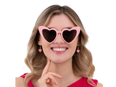 Ochelari inimă - roz - 1 buc.