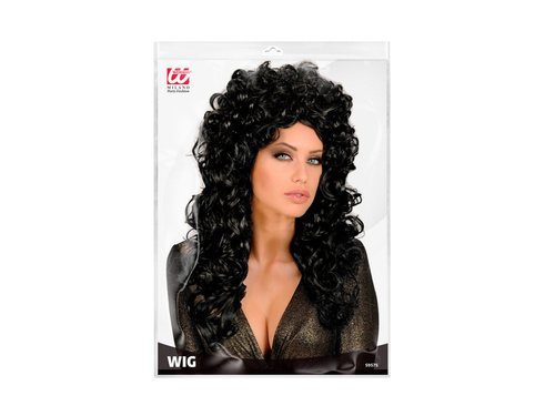 Peruca neagră cu păr creț