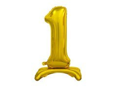 Balon din folie în picioare numărul 1 auriu - 74 cm