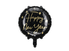 Balon rotund din folie Happy New Year - 35 cm - 1 buc.