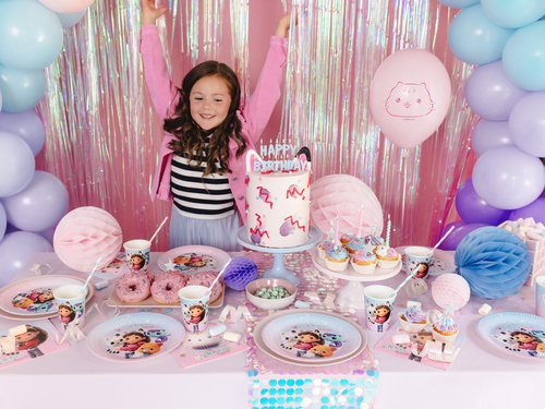 Farfurii de hârtie pentru aniversarea casei pisicii lui Gabi - 23 cm - 6 buc.