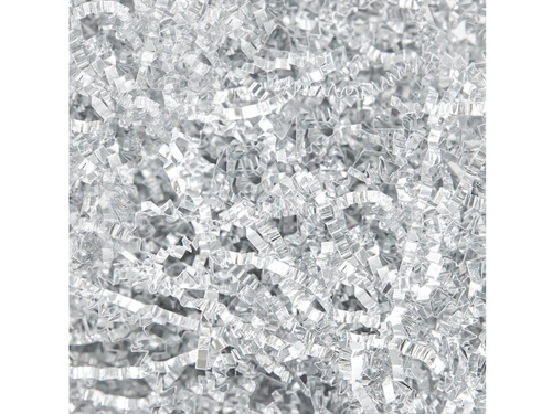 Umplutură cadou ondulată metalizată - argintie - 50 g