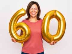 Baloane din folie numărul 60 auriu - 86 cm - 2 buc.